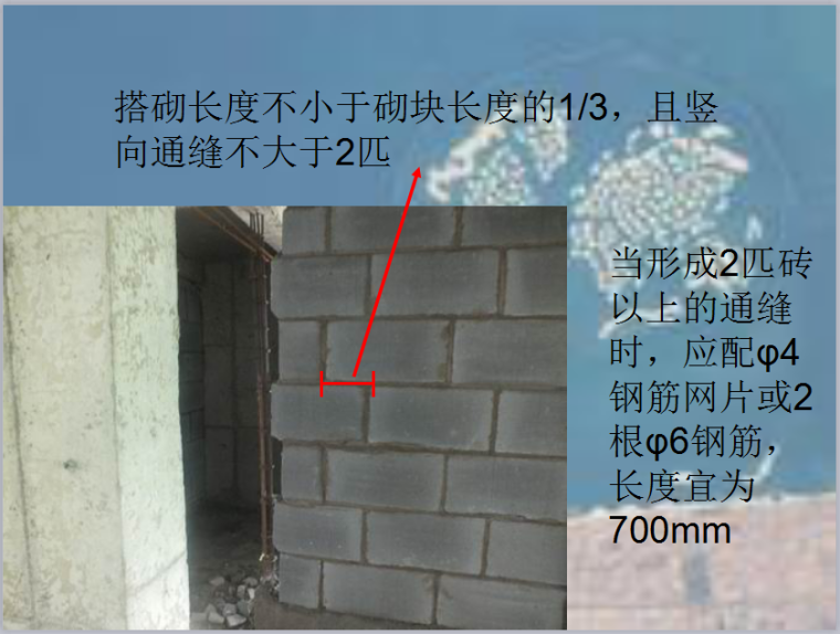 二次砌体实际操作程序-搭砌长度