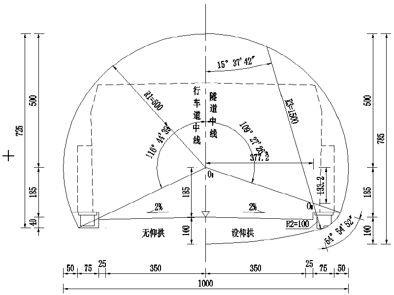 隧道棚洞的全套设计施工图纸cad版