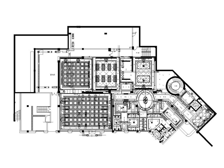 [新疆]某高端健身休闲会所全套装饰施工图（附效果图）-一层平面布置图