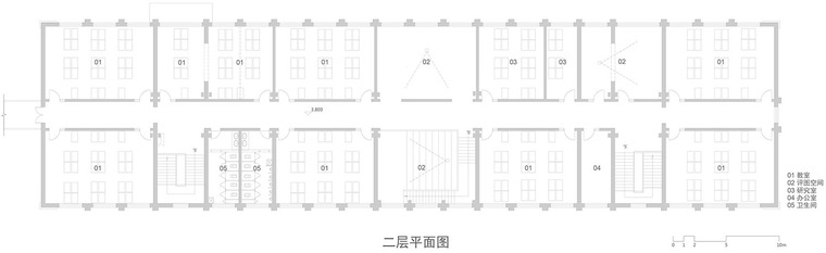 北京建筑大学教学5号楼空间改造-19Second-Floor-Plan_Ch_No.5-Teaching-Buiding