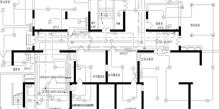 某高层住宅全套电气图纸-消防平面图