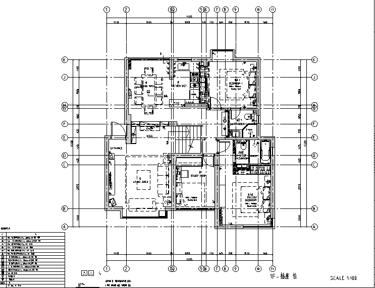 极简主义三居室住宅空间设计施工图（附效果图)-一层插座布置图