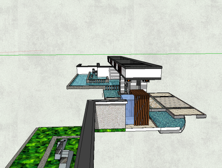 居住区围墙大门景观模型设计（新中式风格）-场景五
