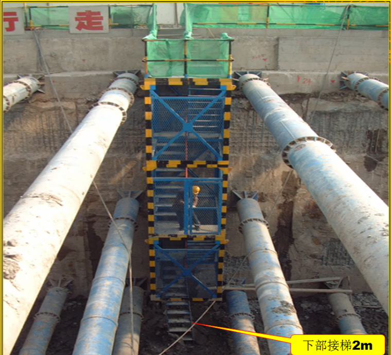 建设工程深基坑工程管理与监控培训PPT（245页，图文丰富）-下部接梯2m