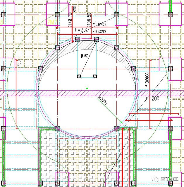 圆形、弧形建筑如何定位放线？分享一个快速准确放线方法_8