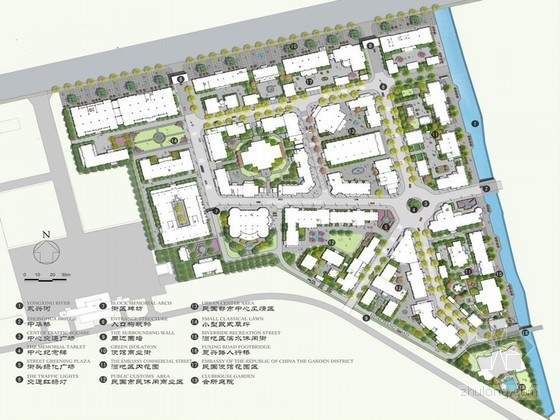 民国风格景观设计资料下载-[浙江]民国风情影视城景观设计方案