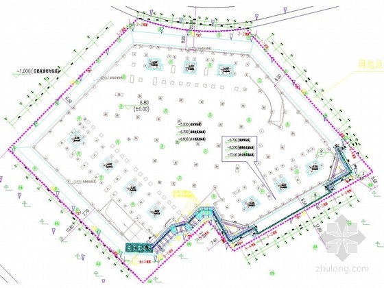 浙江素混凝土桩资料下载-[浙江]深基坑土钉墙及排桩加角撑支护施工图