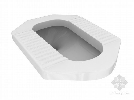 鸿业设计洁具能有3D资料下载-蹲便洁具3D模型下载