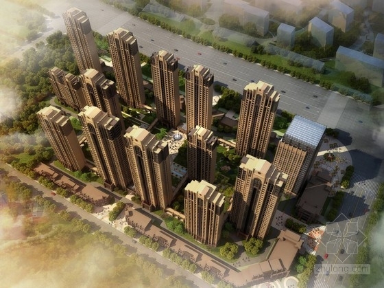 artdeco风格立面资料下载-[安徽]artdeco风格高层住宅区规划设计方案文本