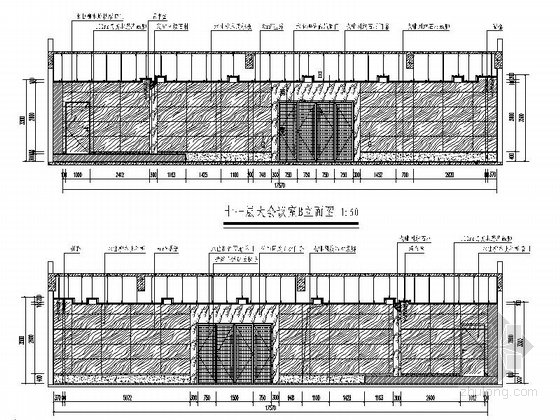 [重庆]现代三级甲等综合性医院住院部设计施工图（含水电图）大会议室立面图