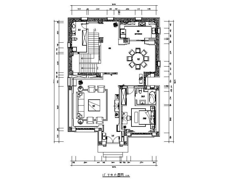 中式风格厨房效果图资料下载-[山西]优雅庄重中式风格别墅室内设计施工图（含效果图）