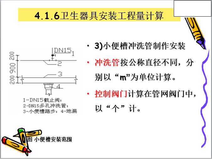 水暖安装工程量计算课件-卫生器具安装工程量计算