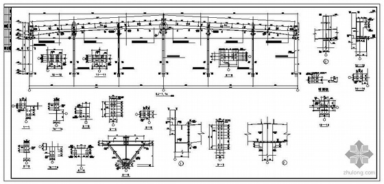 某36米双跨门式刚架厂房建筑结构图-2
