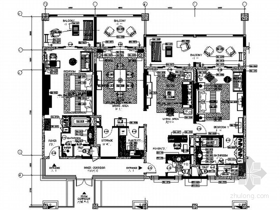 云南特色景观CAD资料下载-[云南]东南亚特色度假酒店豪华套房施工图（含效果图）