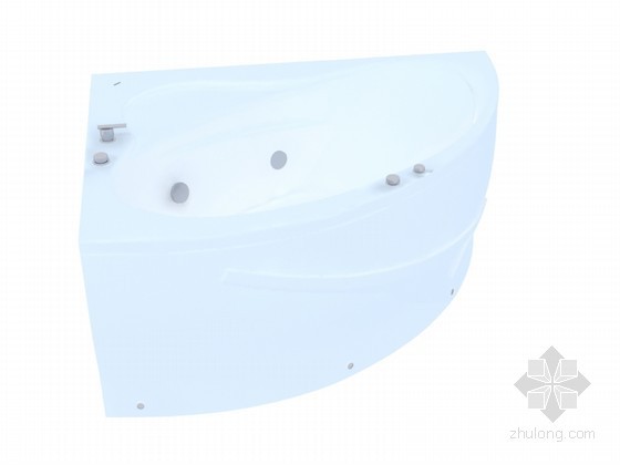 舒适浴缸资料下载-简约舒适浴缸3D模型下载