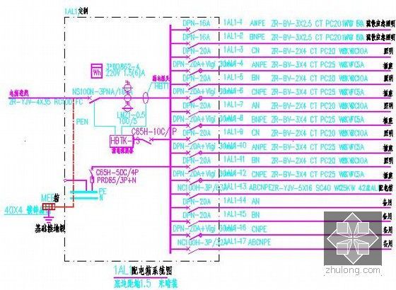 [云南]新建钢结构网球馆建筑安装工程结算书(含全套图纸)-配电系统图