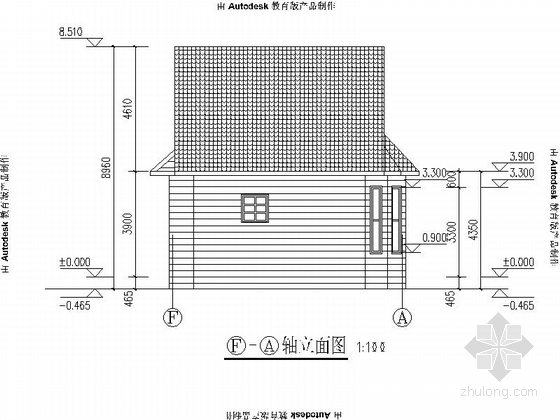 [青岛]小型现代公厕建筑施工图-小型现代公厕立面图