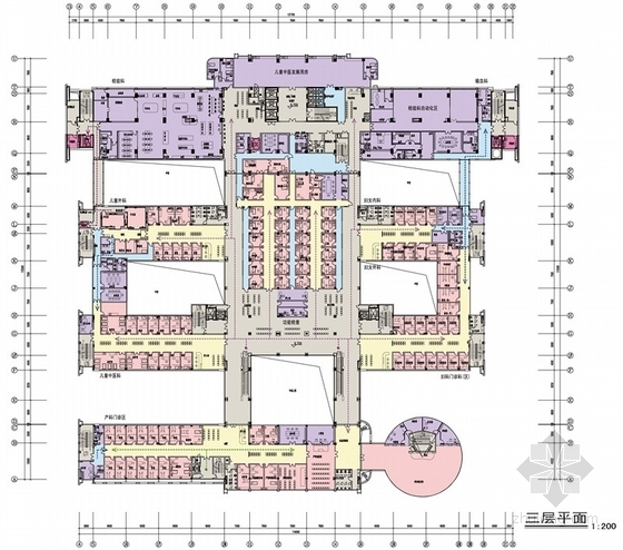 [广州]医疗中心建筑设计方案文本-医疗中心分层平面图