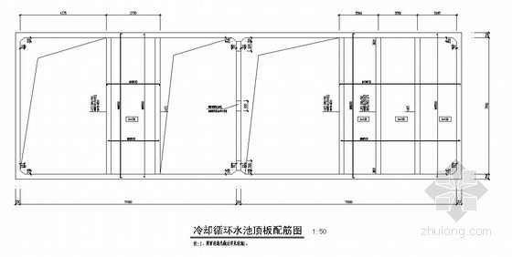 60米长矩形水池资料下载-某22×7米矩形水池全套结构施工图