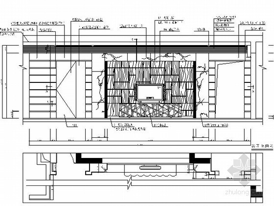 别墅电视墙CAD资料下载-石材电视墙详图