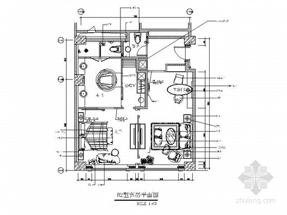 酒店豪华客房图资料下载-[深圳]B2型豪华客房室内设计施工图