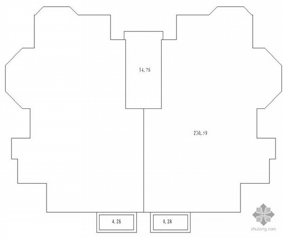 板式多层一梯二户二室一厅二卫户型图(112/112)-2