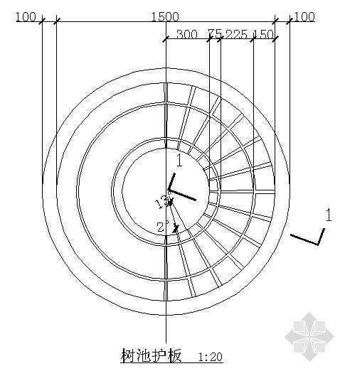 铸铁盖板树穴详图资料下载-树池护板施工图