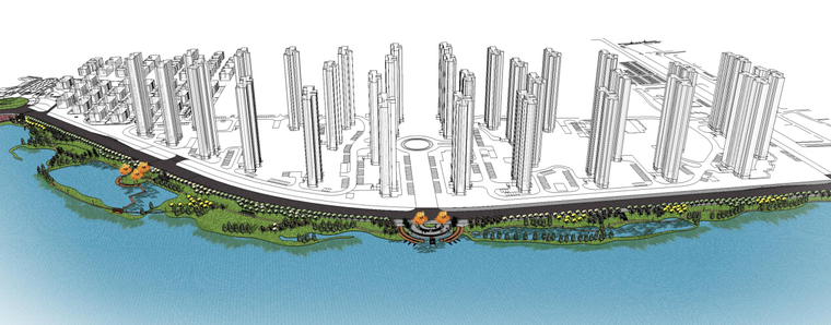 [湖北]开放性生态湿地公园景观规划方案（施工图+方案）-总体鸟瞰图