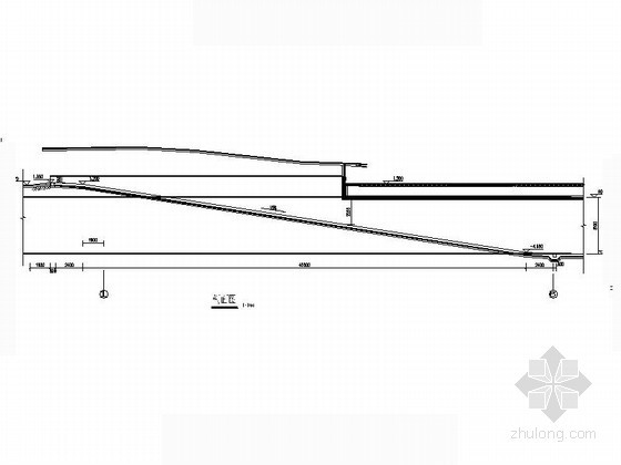 某办公楼地下车库建筑方案图-剖面 