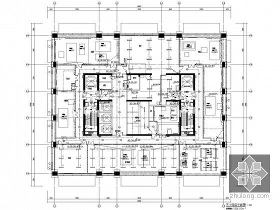 [北京]60万平45层超高层商业综合体电气施工图纸600余张（系统全面 最新设计）-三十四层照明平面图