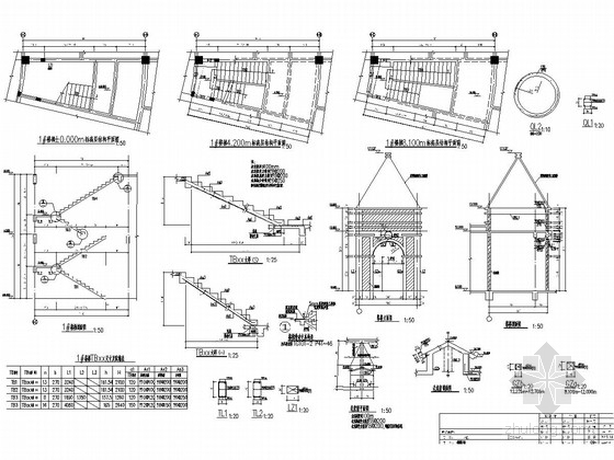 [云南]三层框架结构售楼部结构施工图-楼梯施工图 