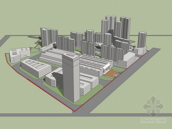 城市规划skp资料下载-城市综合体