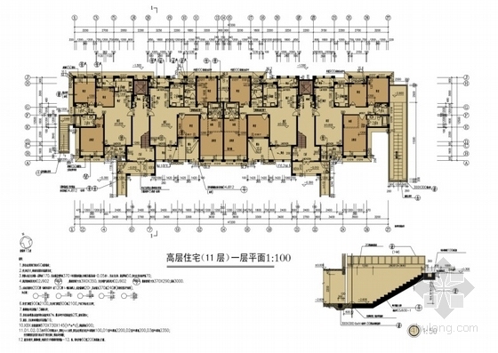 [四川]某欧式高档居住区规划及单体设计方案（含实景）-高层住宅一层平面图
