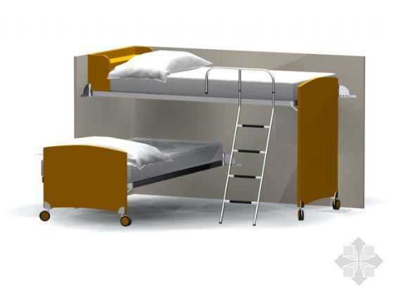 儿童高低床CAD模块资料下载-床模型11