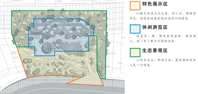 [湖北]生态酒城文化特色园博会展园设计方案（附部分CAD施工图）-功能分区设计