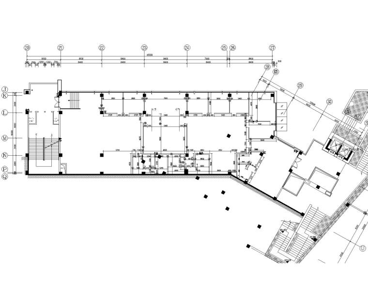 重庆康田·雍俊售楼处&办公施工图纸+深化方案-52F隔墙尺寸图