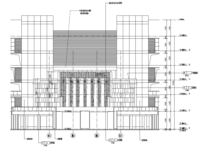 鸿洲游艇国际度假酒店设计施工图+效果图-立面图