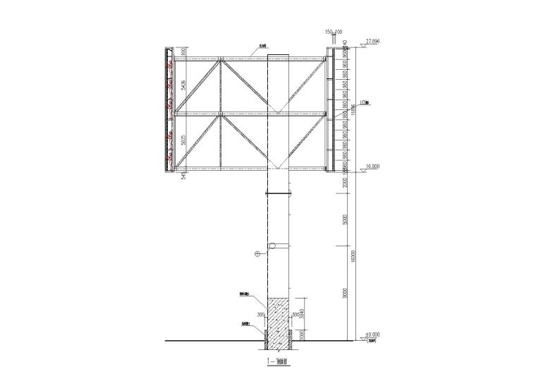 钢结构资格预审资料下载-600平米3面LED显示屏钢结构施工图