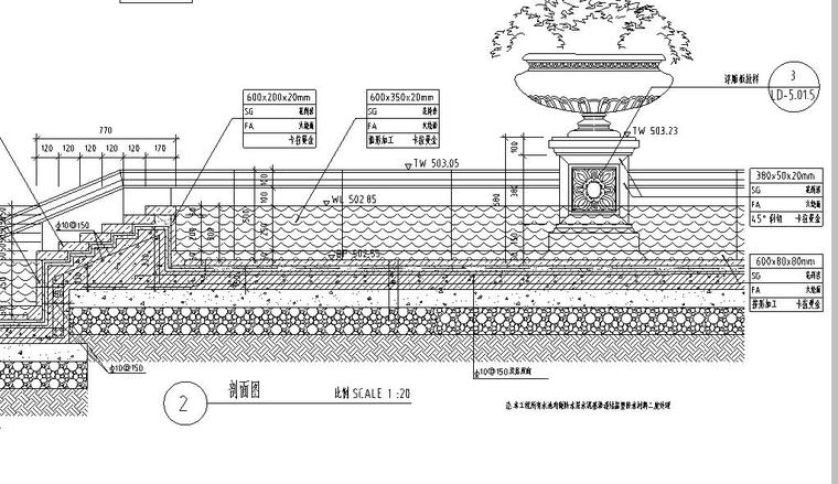 特色经典水景详图设计——知名景观公司景观-剖面图二