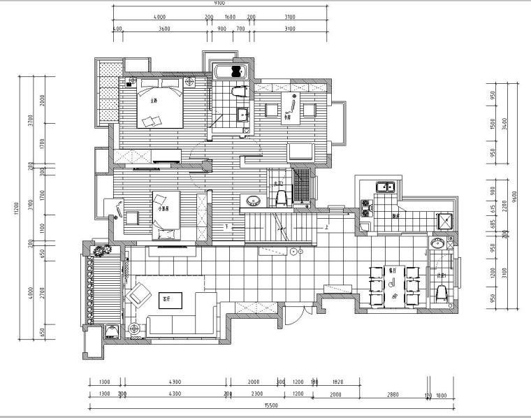 室内cad天花资料下载-[安徽]安庆.香水百合室内施工图设计（CAD+施工图）