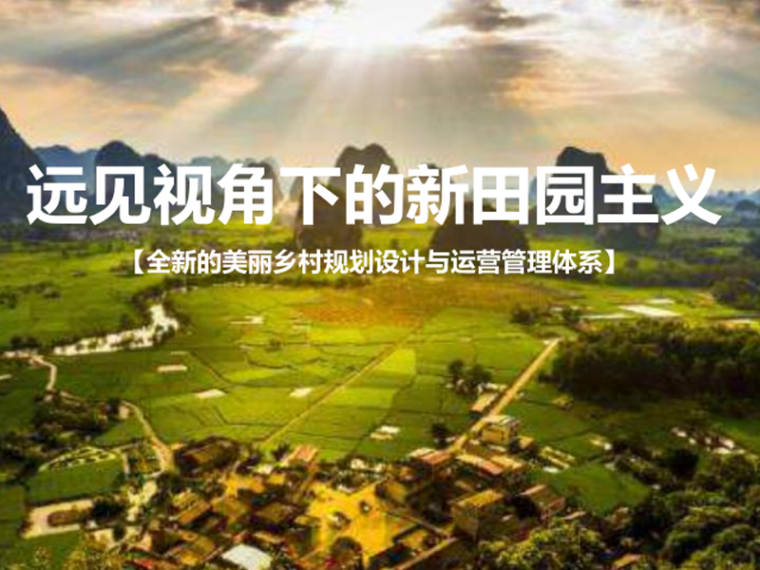 南京美丽乡村设计资料下载-远见视角下的新田园主义（美丽乡村，运营管理体系）