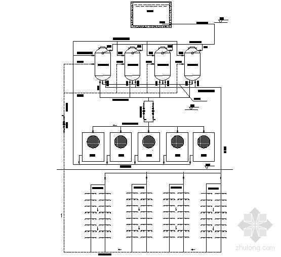 酒店空气源热泵热水系统资料下载-某酒店热泵系统图
