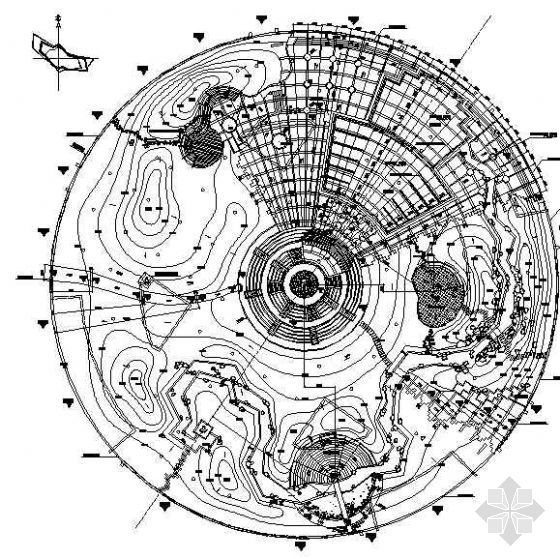 中央圆盘施工图资料下载-温州小区景观施工图（中央圆盘）
