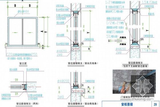 建筑工程防渗漏防开裂及尺寸偏差控制措施手册（大量图片 节点图）-门框塞缝