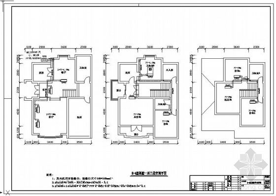 北京中央公园cad平面图资料下载-别墅中央空调平面图