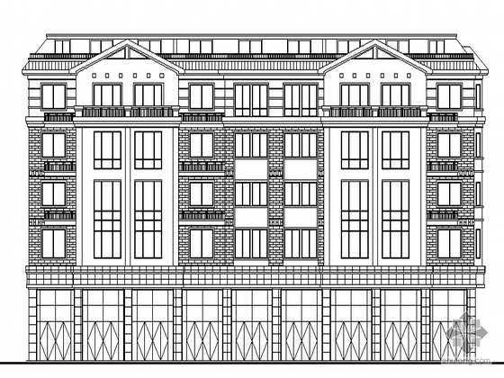 底商住宅设计方案资料下载-某沿街五层商住楼建筑群设计方案