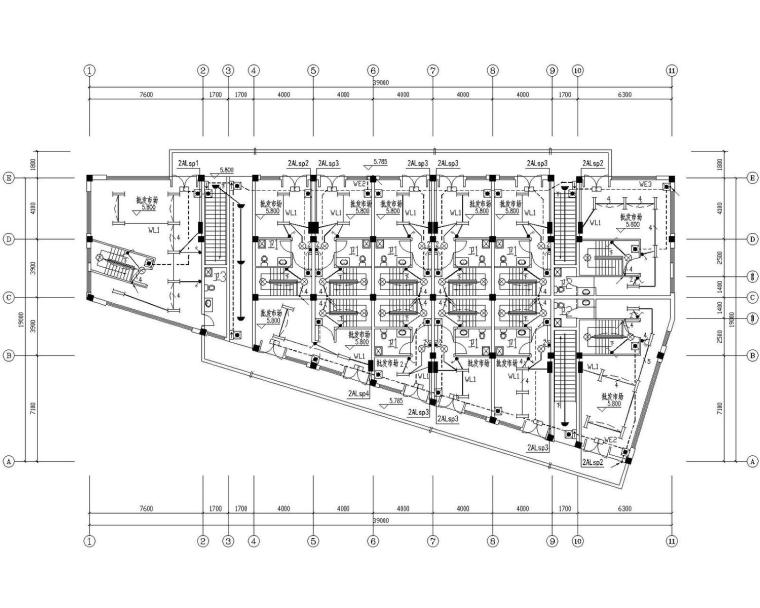 [安徽]二层小市场电气施工图（大院最新设计）-照明平面图
