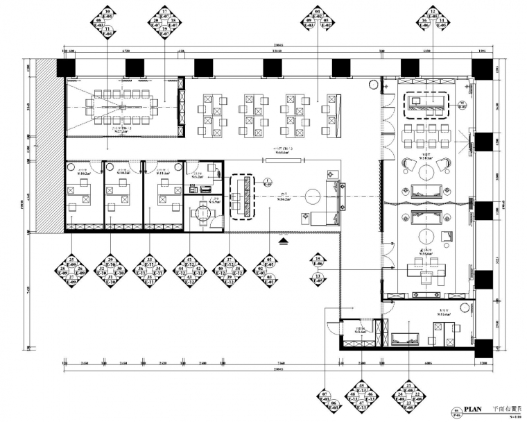 CAD办公室室内设计资料下载-[深圳]知名证券所办公室室内设计施工图
