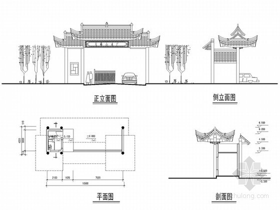 公园大门节点设计平面图资料下载-公园大门施工图