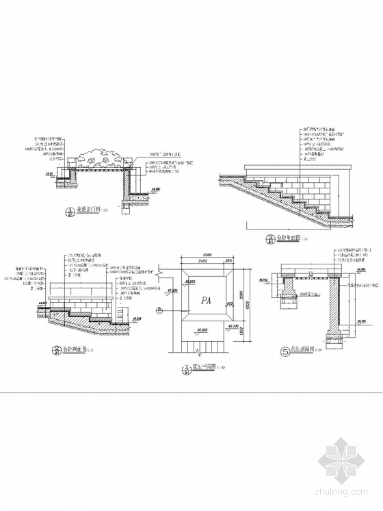 现代居住区花园景观施工全套图纸-节点详图